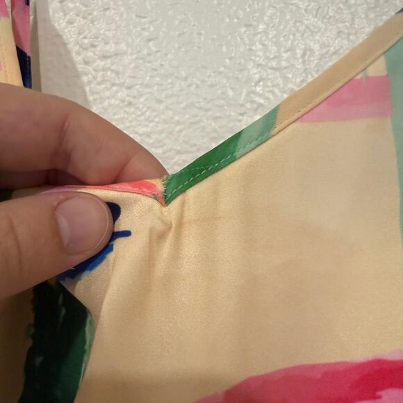 Essentiel Antwerp Varah Midi Slip Dress in Multicolor Graphic Stripes Size 34 2 - Picture 3 of 9